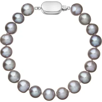 Náušnice Perlový náramek z říčních perel se zapínáním z bílého 14 karátového zlata 823010.3/9269B grey