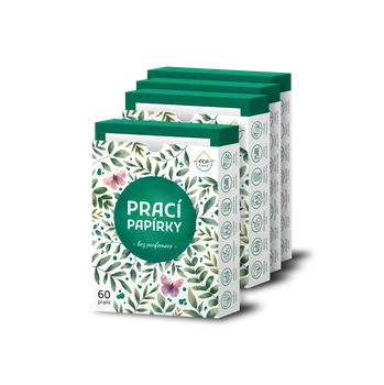 Prací prášek Výhodné balení: Prací papírky EcoHaus bez parfemace (celkem 240 praní)