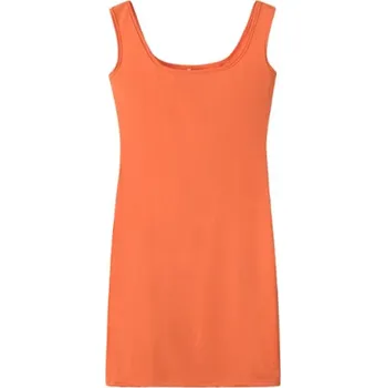 Dámské šaty Dámské sexy mini šaty - jednobarevné v jednoduchém střihu Barva: Oranžová, Velikost: XXL