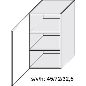 Kuchyňská skříňka kuchyňská skříňka horní SIGNUM BÍLÁ W2/45 - grey