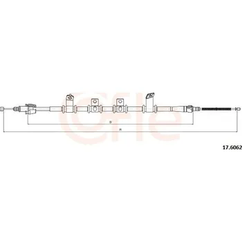 Lanko parkovací brzdy Lanovod parkovací brzdy COFLE 17.6062
