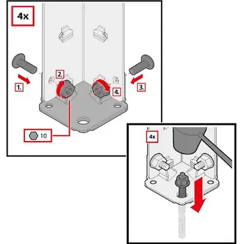 Dílenský regál Sada ukotvení SPEED-RACK regálů k podlaze, pro 1 regál, bal. 20ks