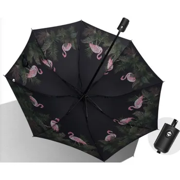 Deštník Flamenco Mystique Automatický deštník s Flamingy, Vinilová Tkanina, 98 cm - 66 cm - 28 cm
