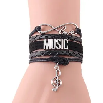 Náramek AE production Náramek MUSIC LOVE - černý