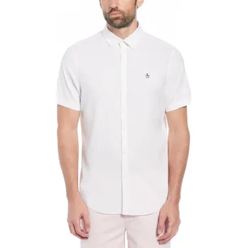 Pánská košile Original Penguin Men's Short-Sleeve Oxford Shirt BrightWhite 118 Small
