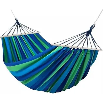 Zahradní nábytek Gardlov Dvojitá zahradní houpací síť 260 x 160 cm modrá/zelená