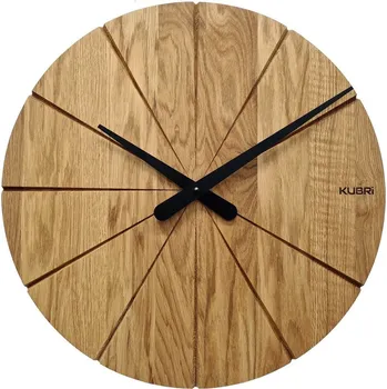 Hodiny KUBRi 0093 - dubové hodiny české výroby o průměru 44 cm