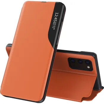 Pouzdro na mobilní telefon Hurtel Elegantní pouzdro Eco Leather View s flipovým krytem a funkcí stojánku Samsung Galaxy A72 4G oranžové