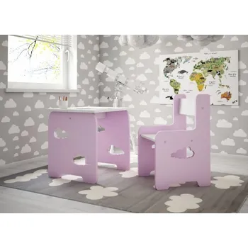 Dětský pokoj Stůl a židle mráček / barva růžová