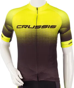 cyklistický dres CRUSSIS CSW-056 s krátkým rukávem černý/žlutý