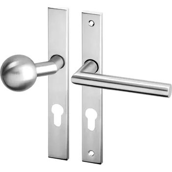 Dveřní kování Dveřní kování TIPA UŠ nerez kl.+koule (Dveřní kování TIPA UŠ nerez s úzkým štítem s roztečí 72 nebo 90 mm, vhodná pro interiér.)