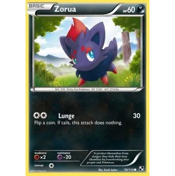 Karetní hra Pokémon BLW 070/114 Zorua - Black & White Stav: Excellent, Verze: NORMAL