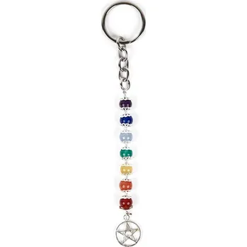 Čakrový přívěsek na klíče s korálky