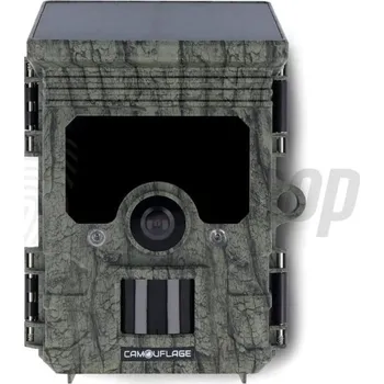 Fotopast Fotopast Camouflage EZ-Solar se zabudovaným solárním panelem, Wi-Fi a Bluetooth konektivitou pro živé sledování 4K video