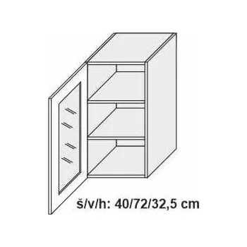 Kuchyňská skříňka kuchyňská skříňka horní SIGNUM BÍLÁ W2S/40 čiré - grey