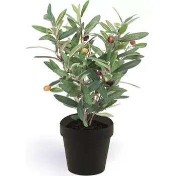 umělá květina Umělý keřík Olivovník, 35cm