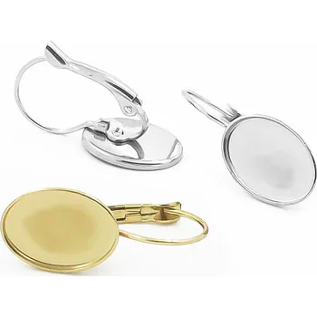 Materiál na výrobu šperku Mechanické náušnice ovál 14x10mm - Nerez SL