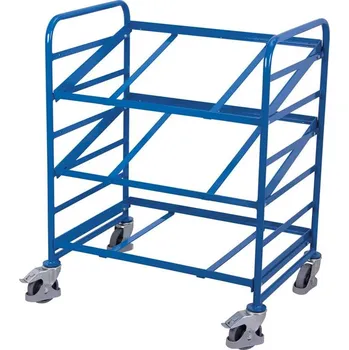 Plošinový vozík Regálový vozík na přepravky VARIOfit,3 police z kovových rámů, ložná plocha 825x610 mm