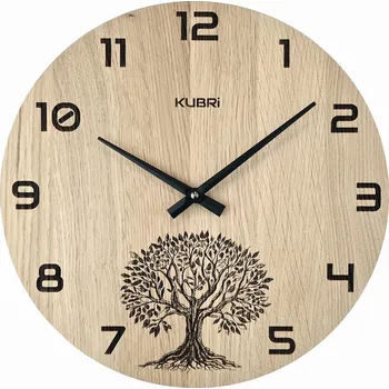 Hodiny KUBRi 0100E - Strom života v přírodním dubu na hodinách vyrobených v čechách