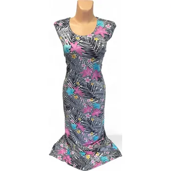 Dámské šaty Šedé šaty bez rukávů ILONA, Barva Šedá, Velikost XXXL 54, Materiál 96% Viskoza 4% Lycra