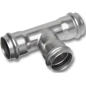 rozdělovač topení Sanha NIROSAN 9130 T-kus 54x22x54mm, redukovaný, s konci na vnitřní lisování, voda, nerez ocel