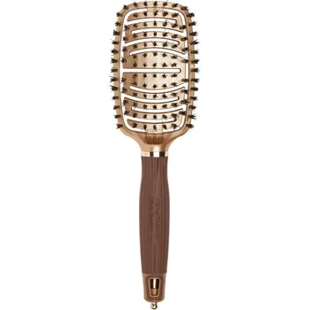 kartáč na vlasy Olivia Garden Expert Care Flex Brush Boar Bristles Gold & Brown