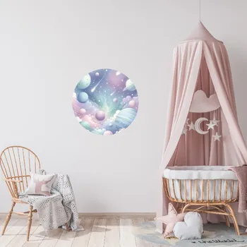 Samolepící dekorace Kruhová samolepka na zeď "Magický vesmír" 60cm