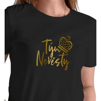 Dámské tričko Dámské tričko, černé - Tým nevěsty, koruna XXL