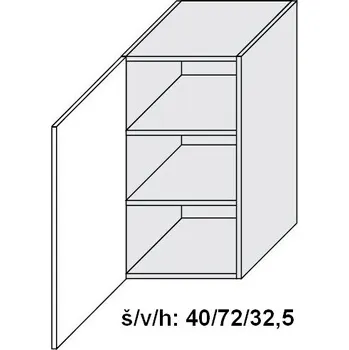 Kuchyňská skříňka kuchyňská skříňka horní SIGNUM BÍLÁ W2/40 - grey