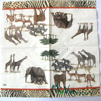 Papírový ubrousek Ubrousek na decoupage 33 x 33cm 1ks, safari