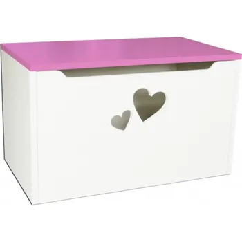 Úložný box Box na hračky srdce růžová