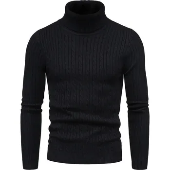 Pánský svetr Pánský copánkový rolák Barva: Černá, Velikost: M