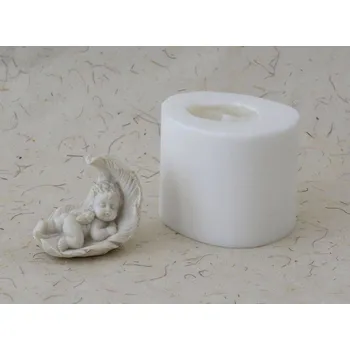 Silikonová forma - Andílek na listu 55 x 35 x 50 mm