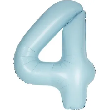 Balónek Balónek narozeniny číslo 4 světle modrý 86 cm 13894