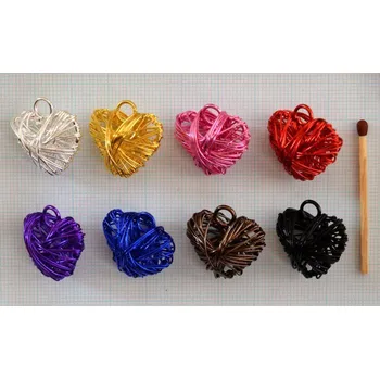 Party dekorace Drátované srdíčko zlaté