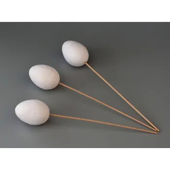 Velikonoční dekorace Zápich z buničiny k dekorování - VAJÍČKO BÍLÉ