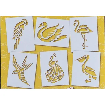 Sada 6 ks šablon - Ptáci