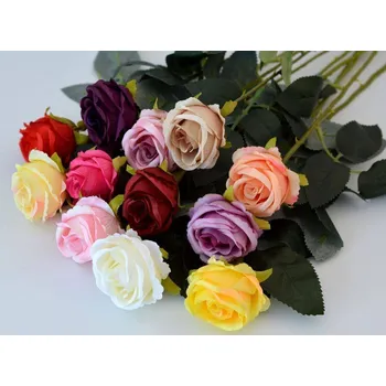 umělá květina Umělý květ - Růže kvetoucí 54 cm FIALOVÁ