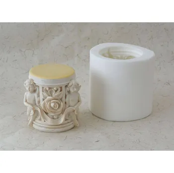 Silikonová forma - Válec Andělé 3D prům. 90 x 110 mm