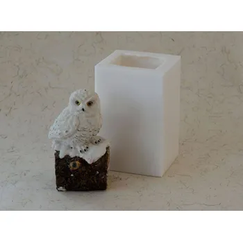 Forma na odlévání Silikonová forma - Sova na pařezu 80 x 64 x 127 mm