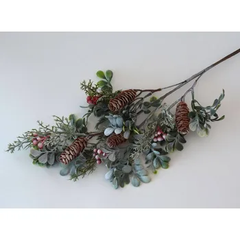 umělá květina Umělé květiny - Větev buxusu s šiškami