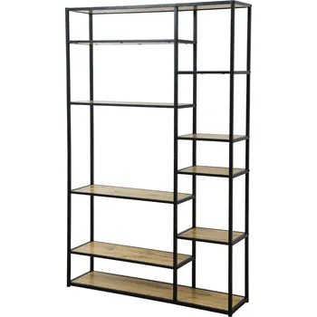 Regál, černá/dub, BILOTE TYP 4