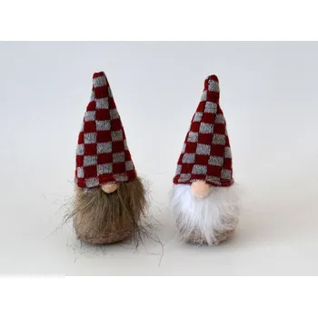 Vánoční dekorace Textilní dekorace - Vánoční skřítci 14 cm vzor B