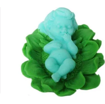 Silikonová forma - Andílek na kvítku 60 x 75 x 30 mm