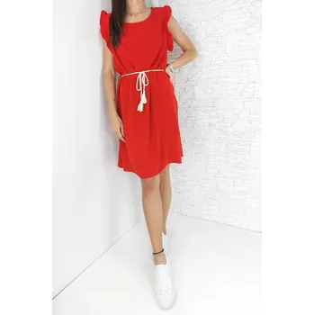 Dámské šaty Lovely Červené šaty s volánky MA-2278R Velikost: XS-L