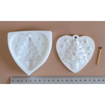 Silikonová forma - Srdíčko reliéf IV - 85 x 83 mm