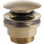 Silfra Umyvadlová výpust 5/4“, tichý click-clack, velká zátka, tl.5-55mm, zlato UD425S56P