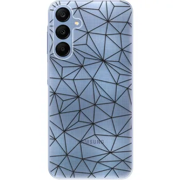 Pouzdro na mobilní telefon Odolné silikonové pouzdro iSaprio - Abstract Triangles 03 - black - Samsung Galaxy A25 5G