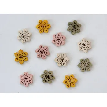 Dřevěné dekorace - Květinky 2 cm - 2