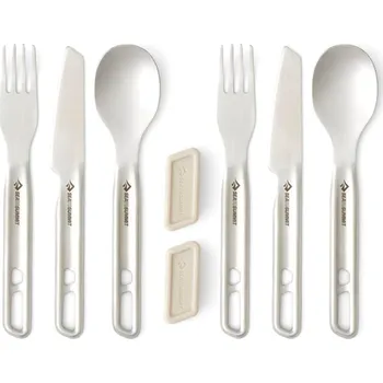 Outdoor vaření set nerezových příborů SEA TO SUMMIT Detour Stainless Steel Cutlery Set - [2P] [6 Piece], Grey